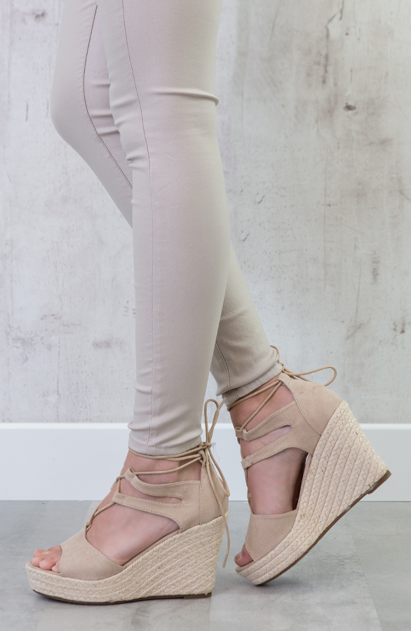 Suede Sleehakken Beige – shoparchief, foto 2