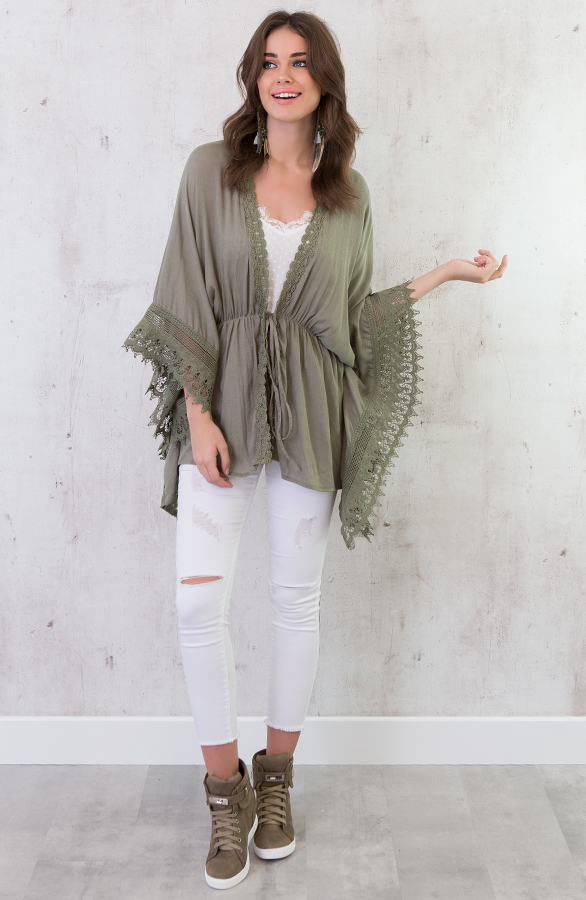 All About Lace Cardigan Army – shoparchief, foto 3