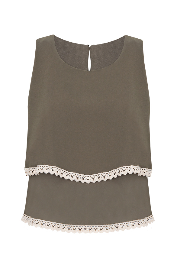Bohemian Crop Top Legergroen – shoparchief