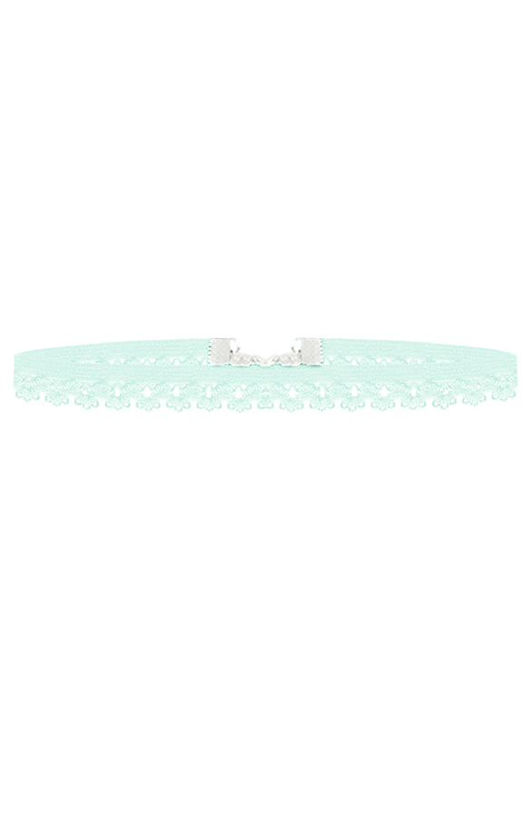 Choker Ketting Kant Mintgroen – shoparchief