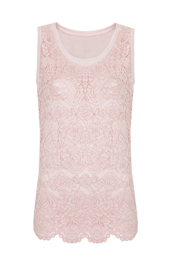 Flower Kanten Top Roze – shoparchief