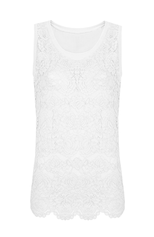 Flower Kanten Top Wit – shoparchief