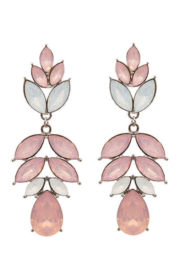 Flowerly Kristal Oorbellen Roze – shoparchief