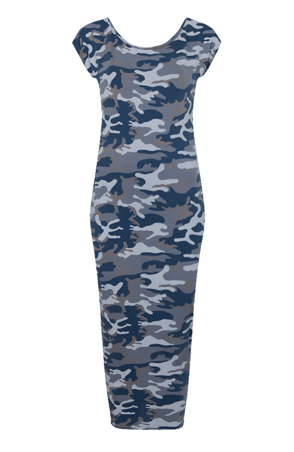 Military Split Dress Blue – shoparchief