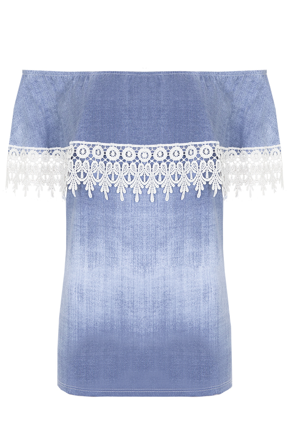 Off Shoulder Denim Top – shoparchief