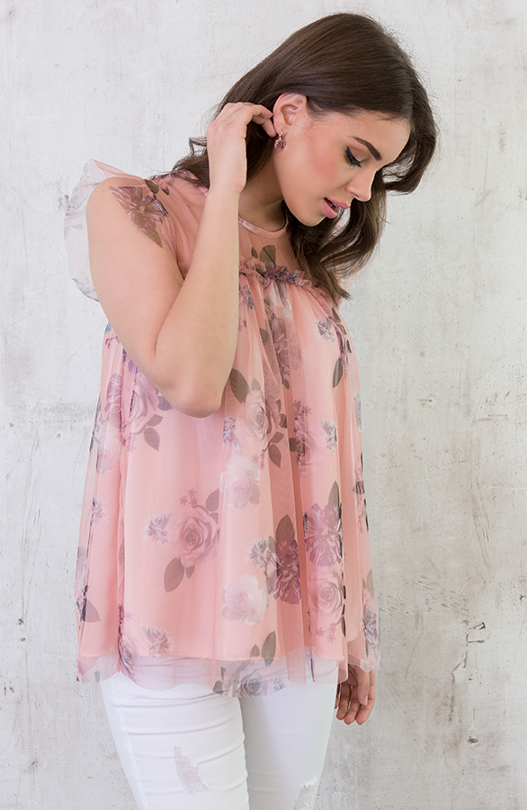 Tule Bloemen Tuniek Roze – shoparchief, foto 3