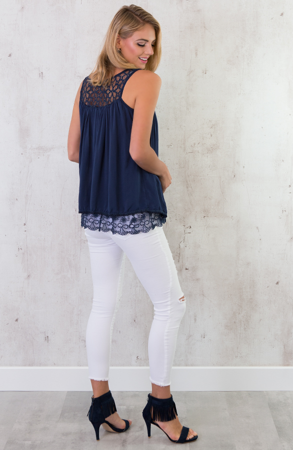 Luxury Lace Top Marine – shoparchief, foto 6