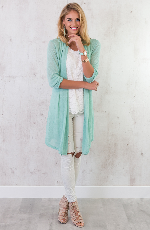 Long Cardigan Lover Mint – shoparchief, foto 6