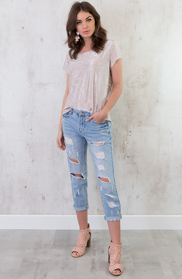 Metallic Top Champagne Pink – shoparchief, foto 5