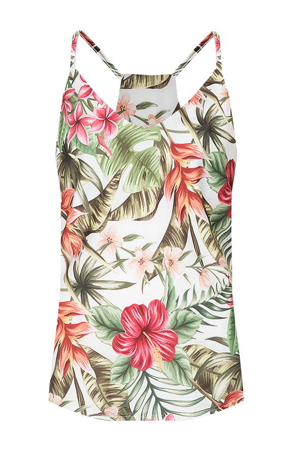 Exotische Bloemen Top WIt – shoparchief