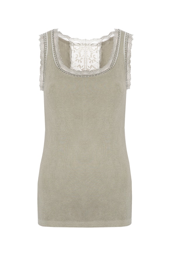 Lace Back Top Soft Groen – shoparchief