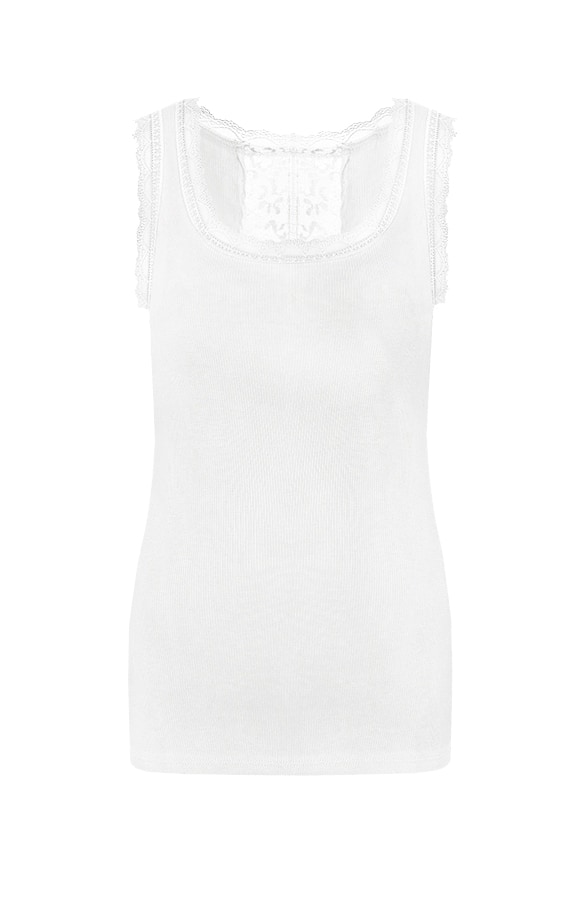 Lace Back Top Wit – shoparchief