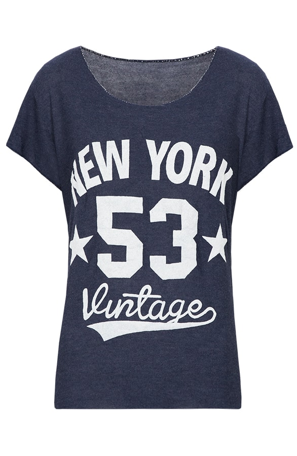 New York Top Vintage Blauw – shoparchief