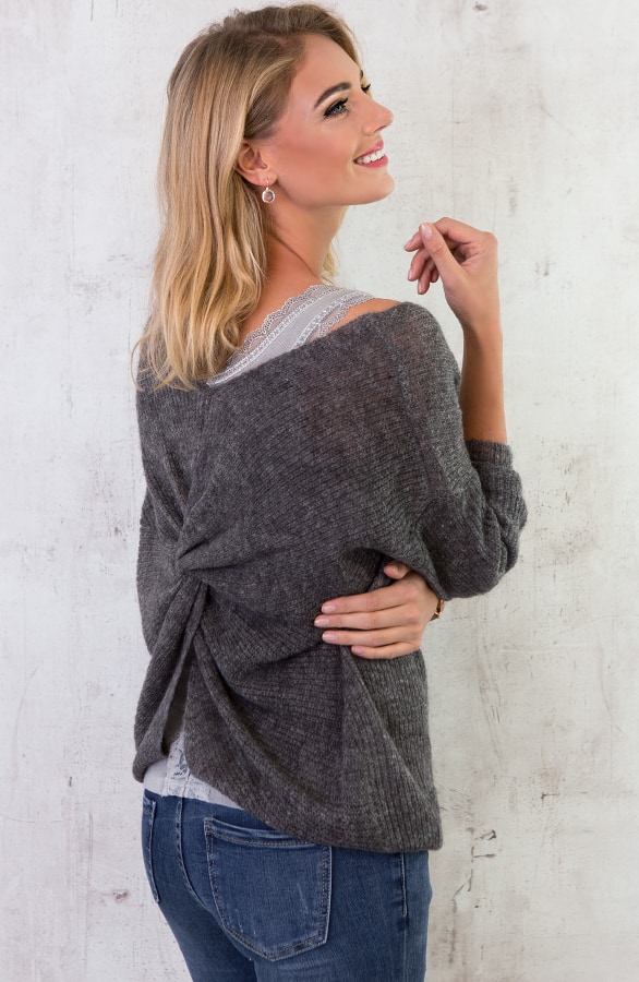 Lace Back Top Grijs – shoparchief, foto 6