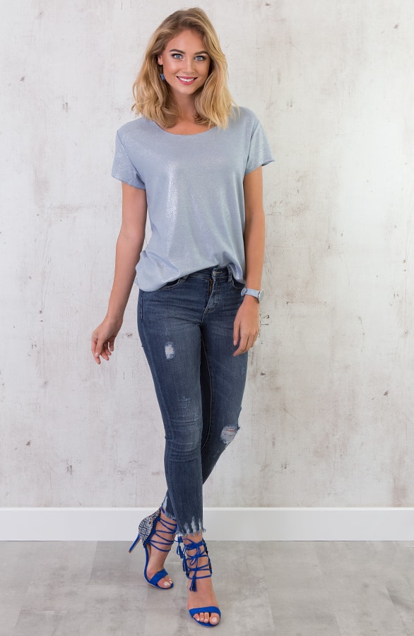 Shine Metallic Top Ice Blue – shoparchief, foto 4