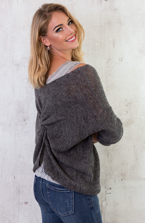 Lace Back Top Grijs – shoparchief, foto 4