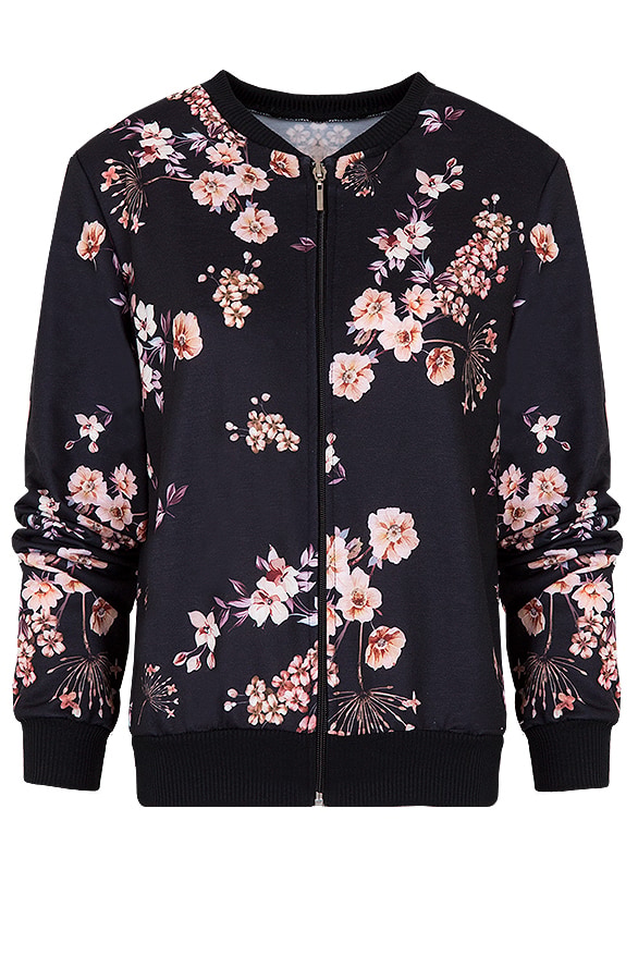 Bloemen Jacket Zwart – shoparchief
