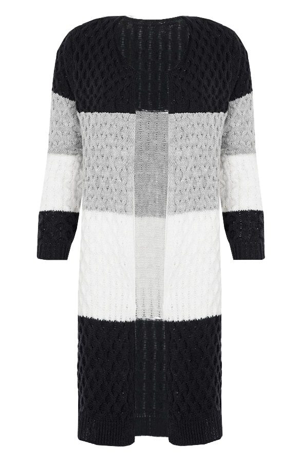 Gebreid Vest Tricolore Zwart – shoparchief