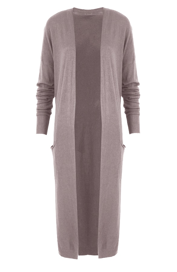 Long Jersey Cardigan Taupe – shoparchief