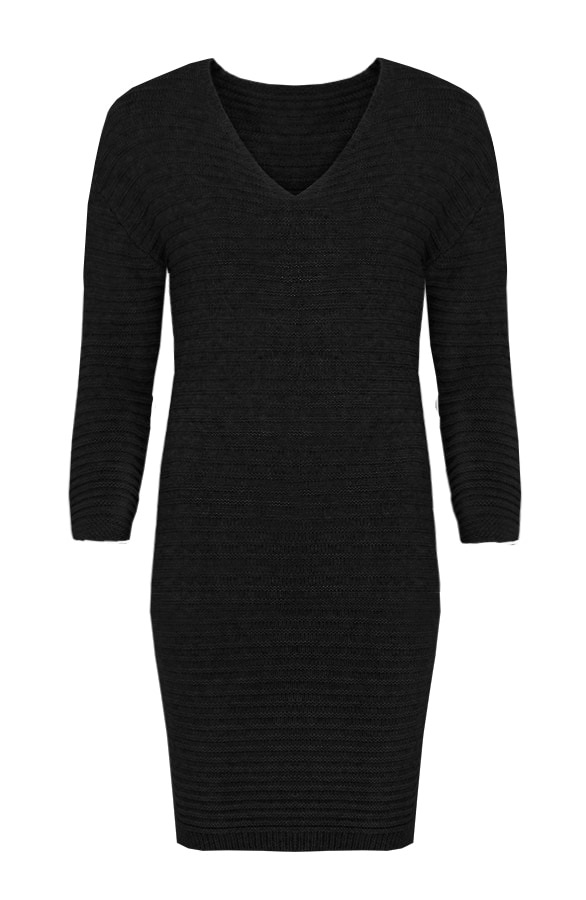 Long Knitted Sweater Black – shoparchief