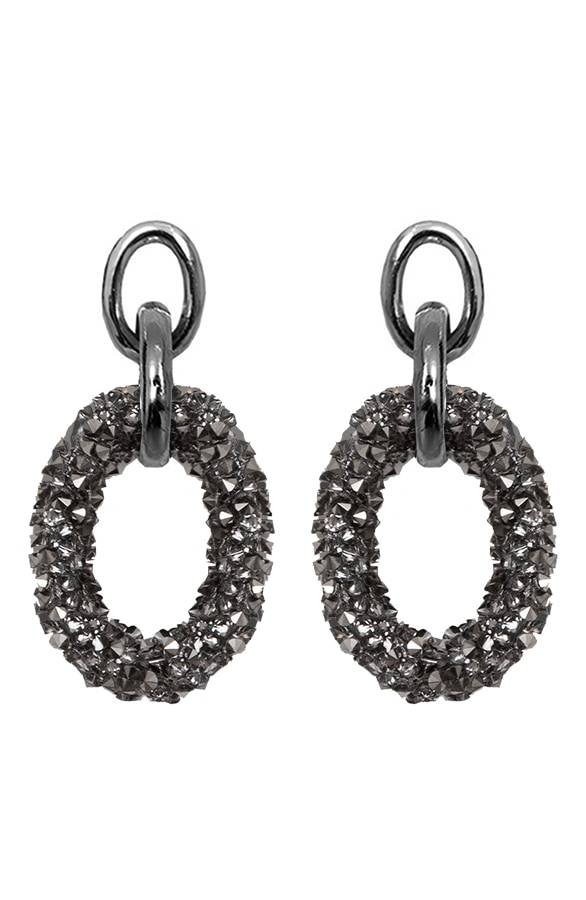 Oval Luxury Oorbellen Metallic Zilver – shoparchief