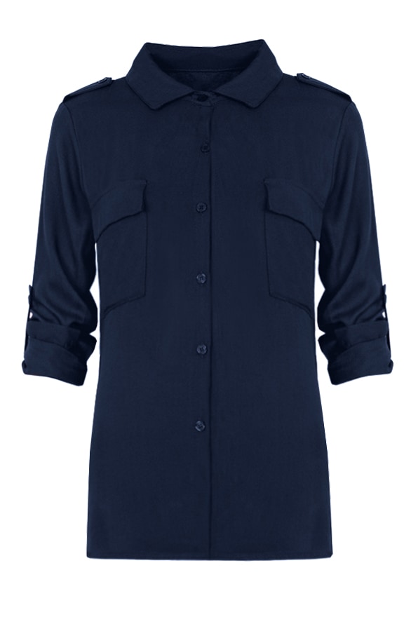 Pocket Blouse Marineblauw – shoparchief