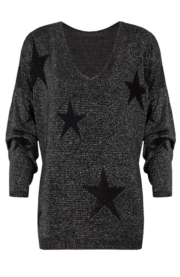 Sterren Glitter Trui Zilver – shoparchief