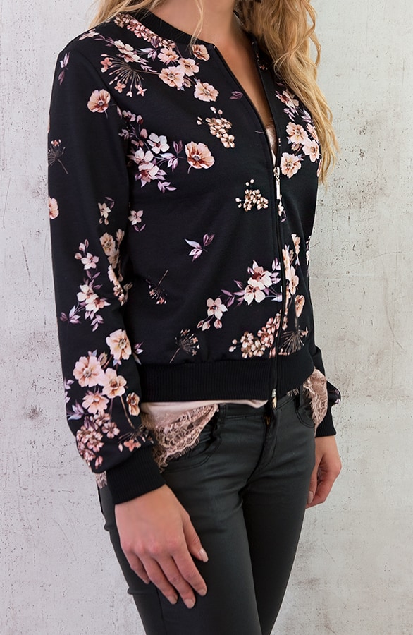 Bloemen Jacket Zwart – shoparchief, foto 4