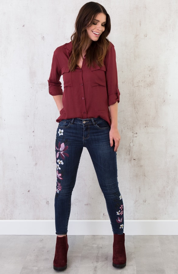 Pocket Blouse Bordeaux – shoparchief, foto 6