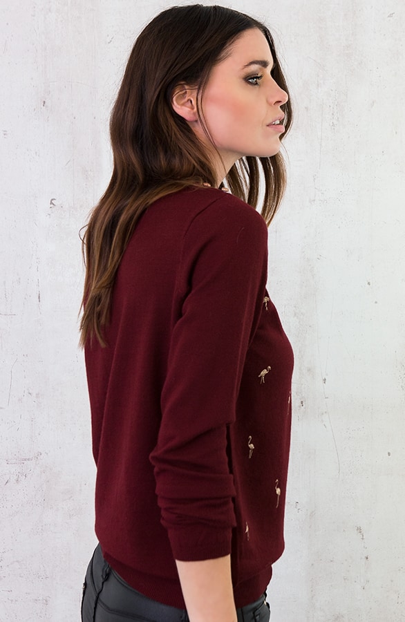 Flamingo Sweater Bordeaux – shoparchief, foto 7