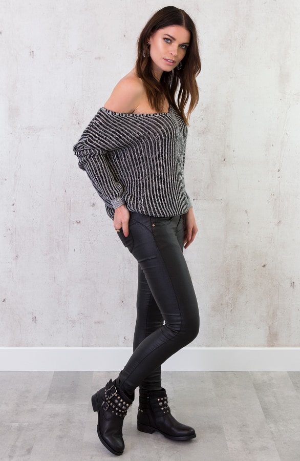 Metallic Trui Zwart Zilver – shoparchief, foto 4