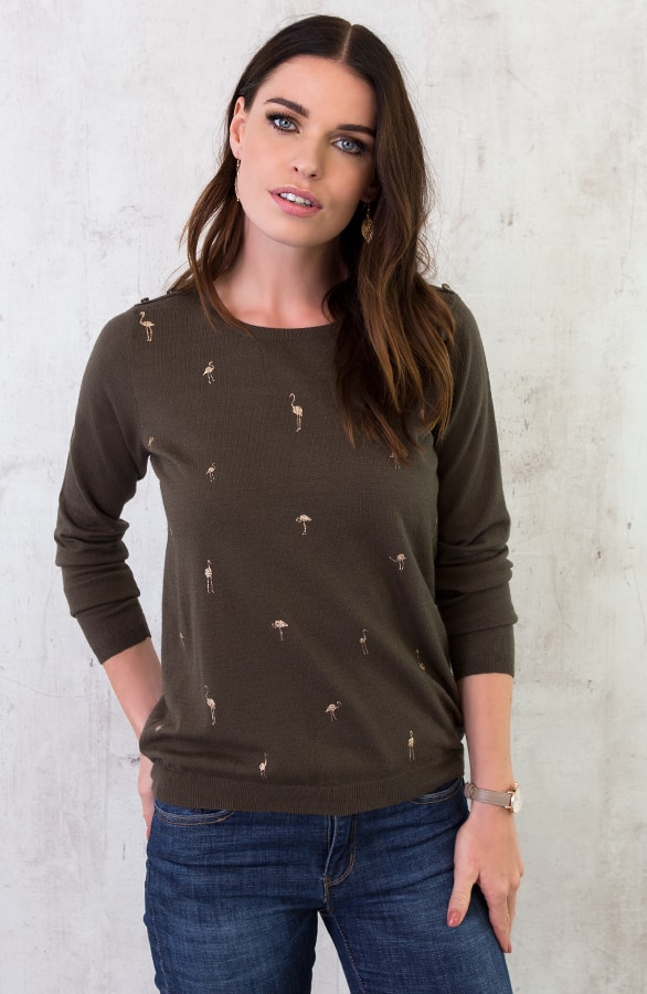 Flamingo Sweater Legergroen – shoparchief, foto 7