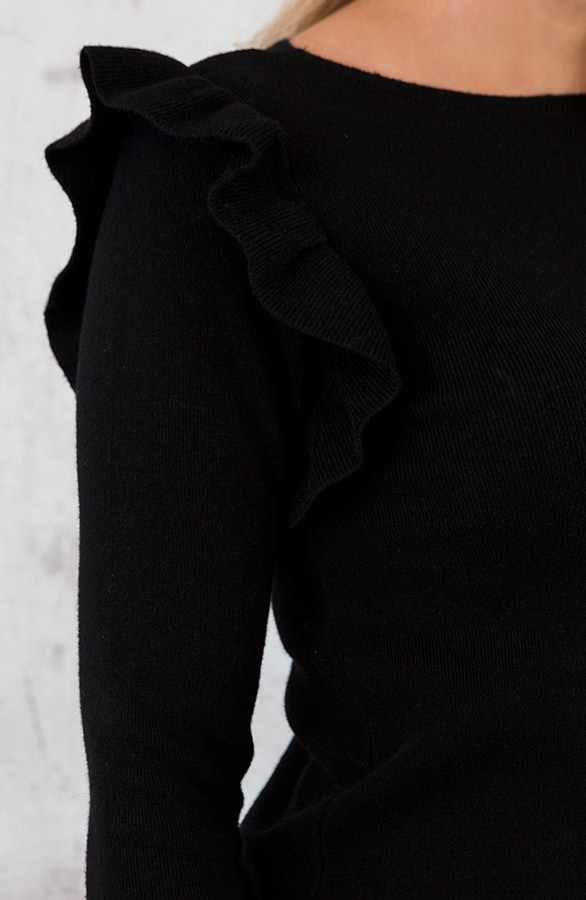 Ruffle Jurk Zwart – shoparchief, foto 5