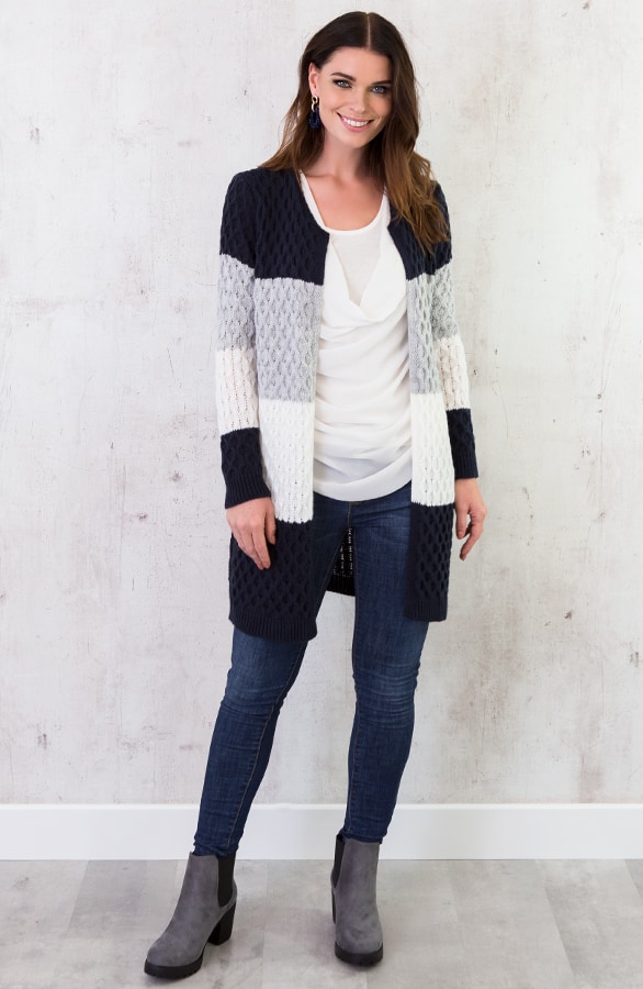 Gebreid Vest Tricolore Marine – shoparchief, foto 6