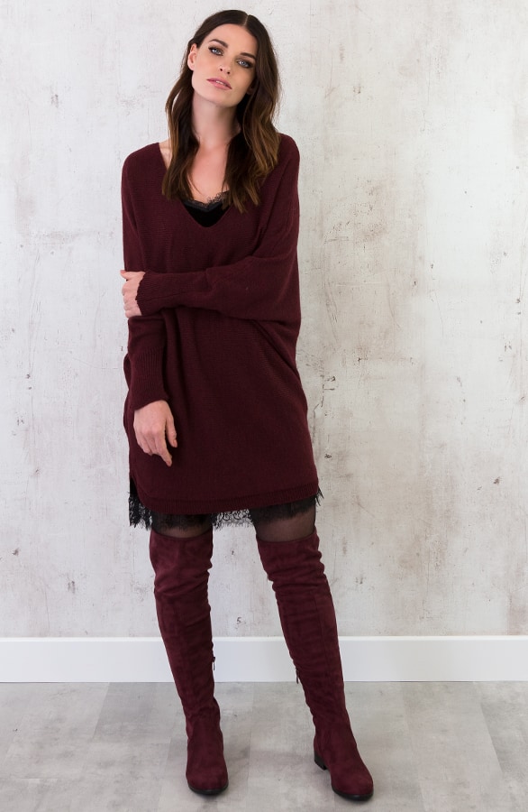 Oversized Large Tuniek Bordeaux – shoparchief, foto 4