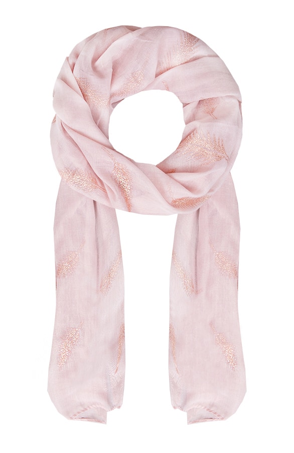 Blad Motief Sjaal Roze – shoparchief