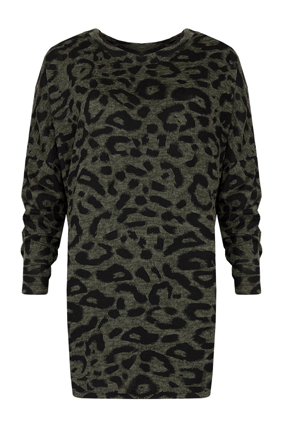 Leopard Trui Legergroen – shoparchief