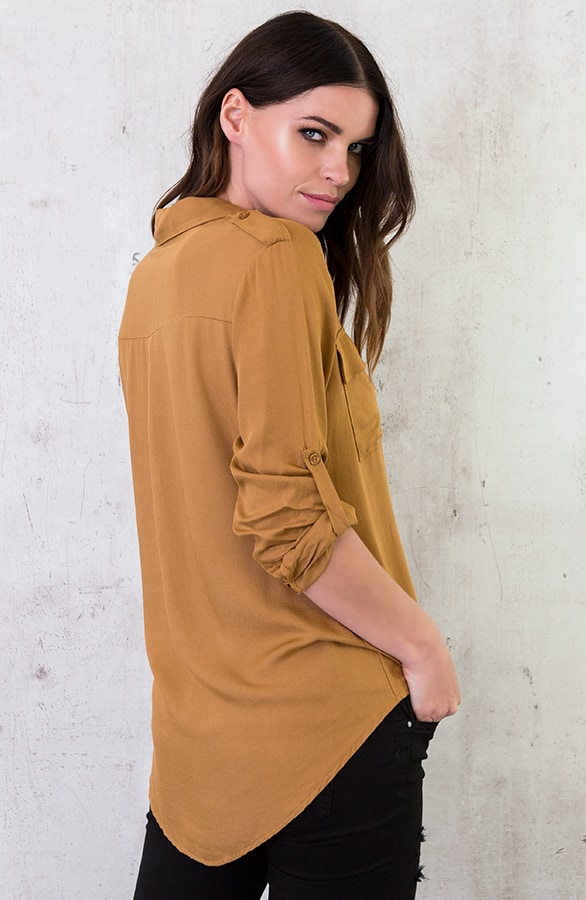 Pocket Blouse Okergeel – shoparchief, foto 4