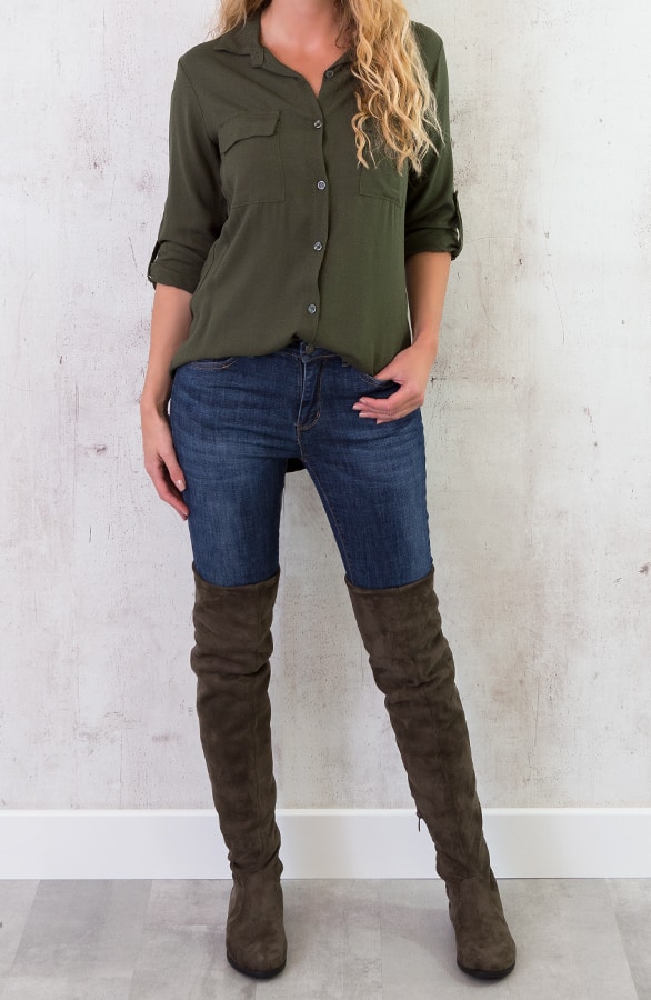 Pocket Blouse Legergroen – shoparchief, foto 5