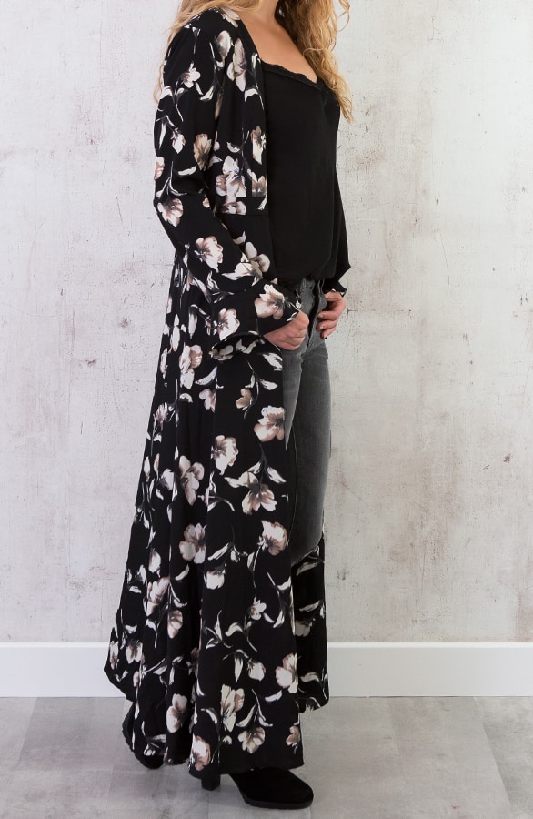 Maxi Vest Bloem Zwart – shoparchief, foto 2