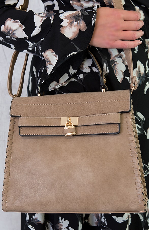 Braided Handtas Taupe – shoparchief, foto 2