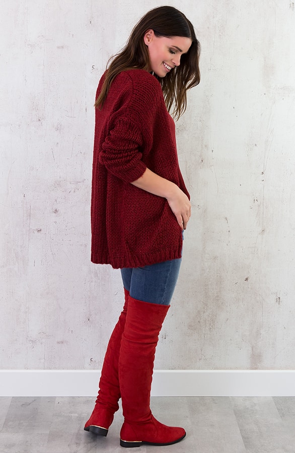 Gebreid Vest Bordeaux – shoparchief, foto 3