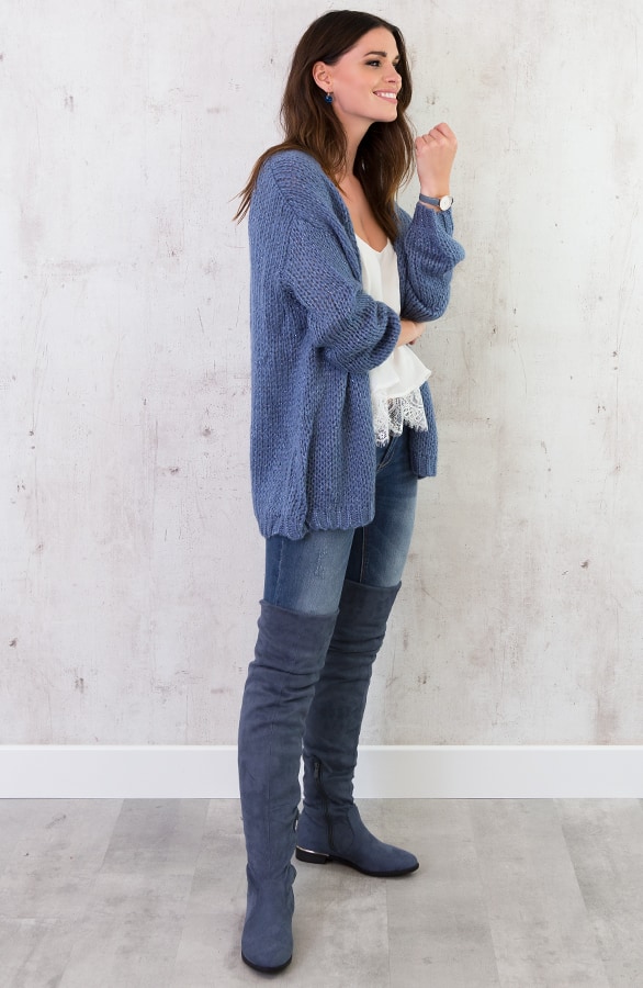 Gebreid Vest Jeans Blauw – shoparchief, foto 4