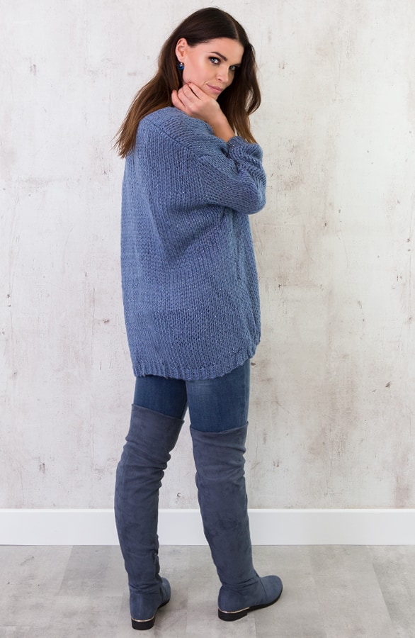 Gebreid Vest Jeans Blauw – shoparchief, foto 5
