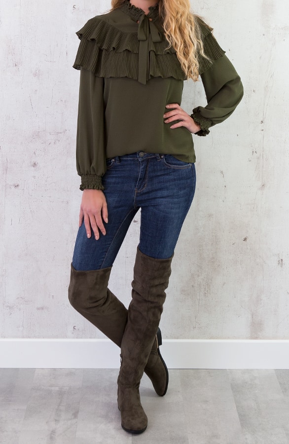 Mademoiselle Blouse Legergroen – shoparchief, foto 5