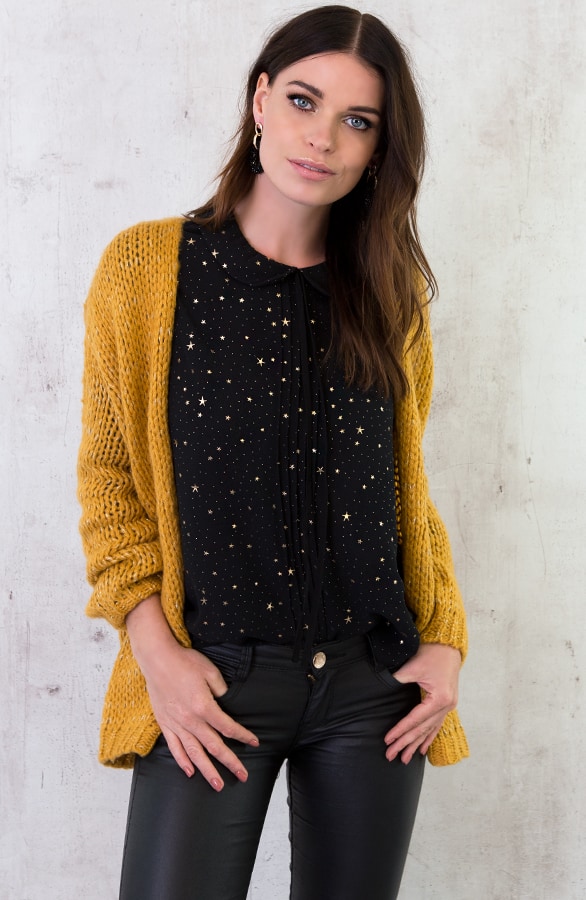 Gebreid Vest Okergeel – shoparchief, foto 4