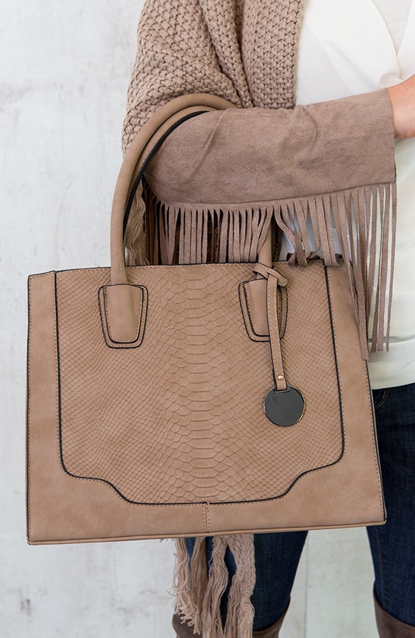 Slangenprint Handtas Limited Taupe – shoparchief, foto 2