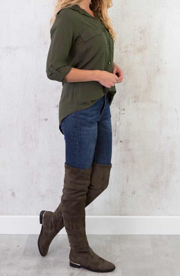 Pocket Blouse Legergroen – shoparchief, foto 3