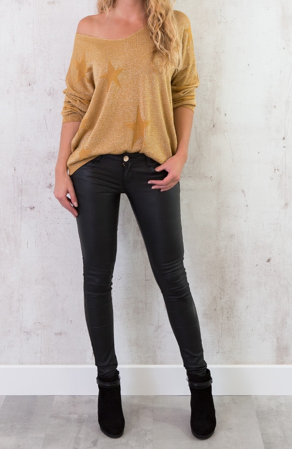Sterren Glitter Trui Okergeel – shoparchief, foto 4