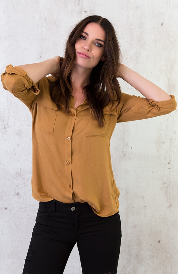 Pocket Blouse Okergeel – shoparchief, foto 2